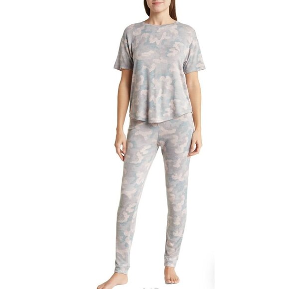 Olive Green Womens Camo Pajama Set Size XL Jaclyn Intimates - Picture 1 of 8